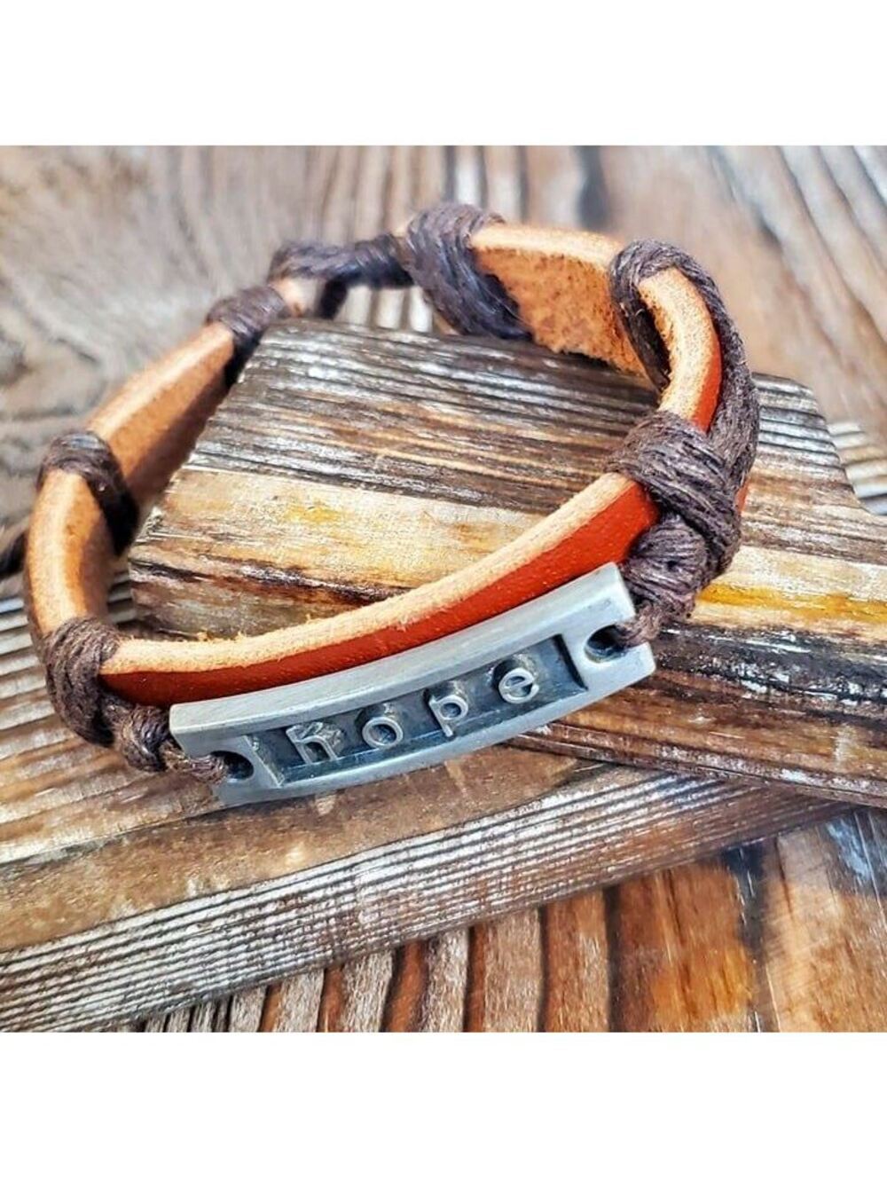 Hope Leather Affirmation Cowhide Leather Bracelet